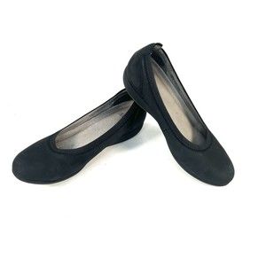 Dansko Kristen Milled Newbuck Ballet Flats Black Womens Shoes Size: 38 / 7.5